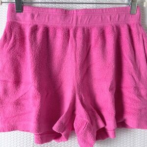 Sundry Shorts Terry Cloth Women Small Pink Cotton Modal Elastic Waist Pockets